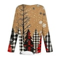 thumbnail image 4 of Craaazy Christmas Shirts for Women Long Sleeve Crewneck Christmas Sweatshirt Xmas Print Tunic Tops Gifts for Women, 4 of 6