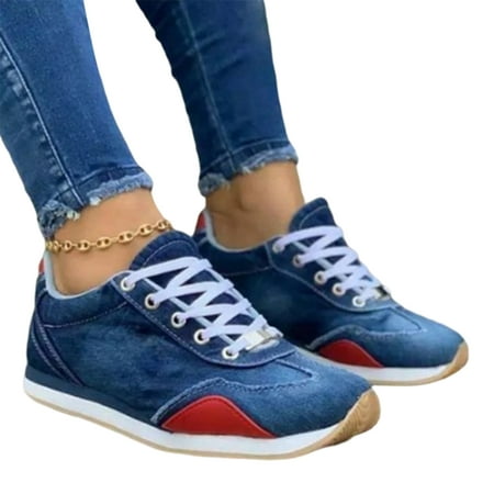 

Women\ s Fashion Sneakers Round PU Platform Sneaker for Couple Lace Up Walking Shoes Casual