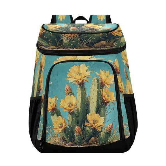 36 Can Capacity Insulated Backpack Cooler Lunch Bag for Picnics, Camping Beautiful Cactus