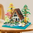 thumbnail image 6 of Lake Island wooden house building blocks, creative wooden house miniature building block toys, collectible building block toys (2,688 pieces), 6 of 8