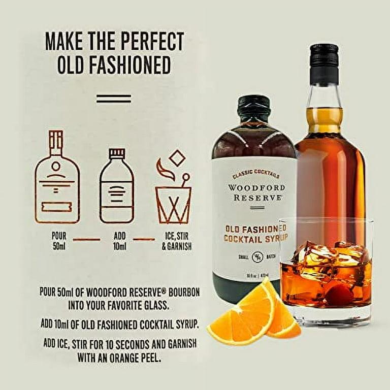 Woodford Reserve Old-Fashioned Cocktail Syrup, Cherry, Orange, Bitters Flavored, 1 Bottle