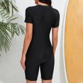 thumbnail image 5 of Samickarr Front Zipper Swimsuits For Women Short Sleeve One Piece Full Coverage Diving Suit Sun Protection Printed Patchwork Surfing Bathing Suit, 5 of 8
