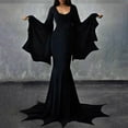thumbnail image 2 of FEIFLY Gothic Dress For Women Cold Shoulder Sleeve Mesh Long Vintage Dress For Halloween Carnival Party, 2 of 6