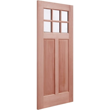 36''x80" Universal Clear Exterior Unfinished Mahogany Wood Front Door Slab