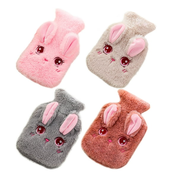Miangastore 4Set Warm Bag Hot Water Bags Assorted Color Plush Pain Relief Winter Use