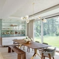 thumbnail image 4 of Bella Depot 5-Light Sputnik Modern Linear Chandelier with Clear Glass Shade and Gold Rods, 4 of 11