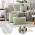 thumbnail image 6 of Pack of 2 Outdoor Pillow Covers 20x12 Inch Waterproof Sage Green Greek Key Throw Pillow Covers,Decorative Couch Pillow Shams Protectors Geometric Greece Ancient Farmhouse Geo Cushion Pillowcases, 6 of 8