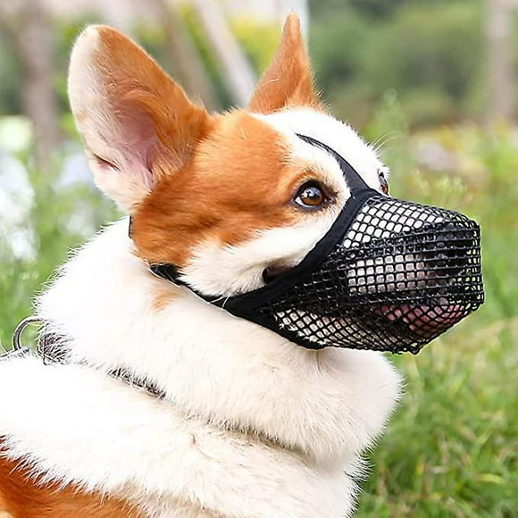 Dww-masque Pour Chien Masque En Nylon Doux (noir, M) - Masque En Maille Respirante Rglable, Masque Pour Chien, Anti-morsure, Anti-aboiement Et Anti-lc