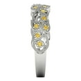 thumbnail image 4 of 0.17 ctw Wedding Band for Women - 14K White Gold Natural Citrine Stackable Eternity Ring, 4 of 6