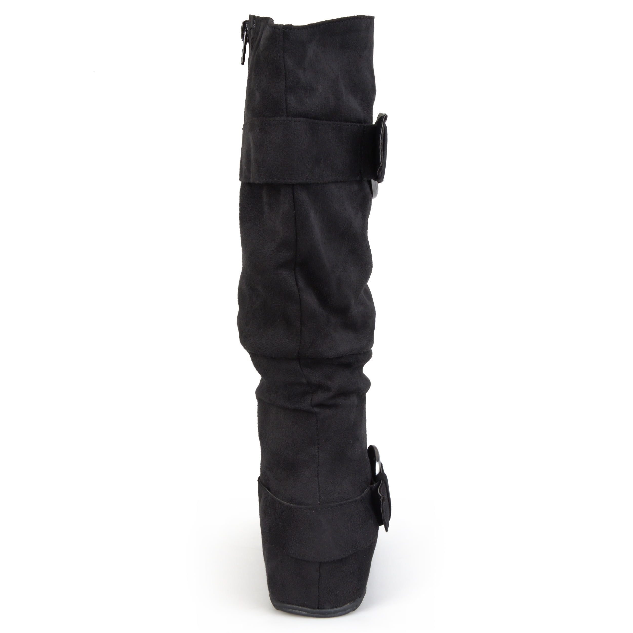 Journee Womens Jester-01 Wide Calf Hidden Wedge Riding Boots