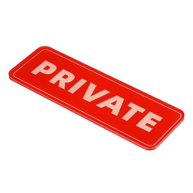 Unique Bargains 9'x3' Private Sign Acrylic Self Adhesive Door Sticker Wall Mounting Sign Red