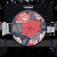 thumbnail image 1 of Blooming Peonies With Leaves Pattern Polyester Universal Spare Wheel Tire Cover Wheel Covers for Trailer RV SUV Truck Camper, 1 of 5