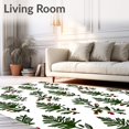 thumbnail image 2 of ODIKA 4'x6' Machine Washable Non-Slip Area Rug, Rustic Pine Branch Woodland Christmas Theme Accent High Traffic Rug, Green, 614485, 2 of 7