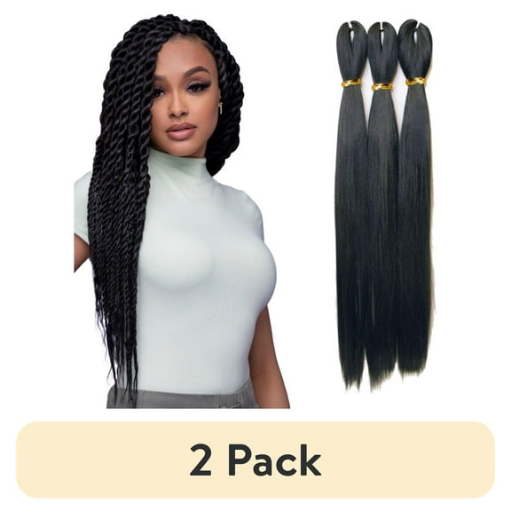 (2 pack) Darling Pre-Stretched Thrive Braid Hair 3X Pack, 52 inch, #1B, Adult, Women