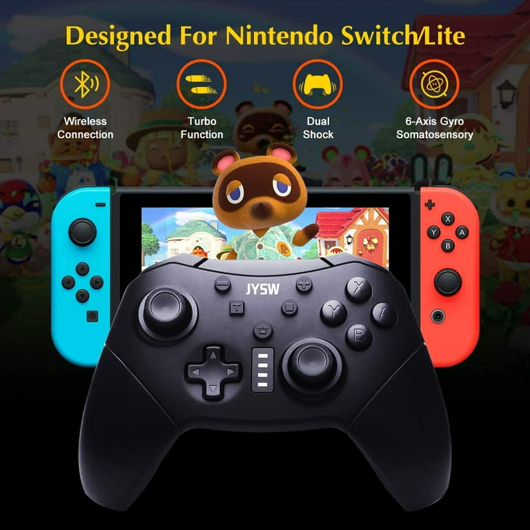 Switch Controller, OLCLSS Wireless Switch Pro Controller for Nintendo  Switch/Switch Lite, Supports Gyro Axis, Turbo, NFC Amibo Function and Dual