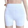thumbnail image 3 of CFLVAEK Seamless Bike Shorts for Women Comfy High Waist Tummy Control Biker Short Stretch Spandex Cycling Shorts Solid Color Yoga Workout Shorts White XXL, 3 of 5