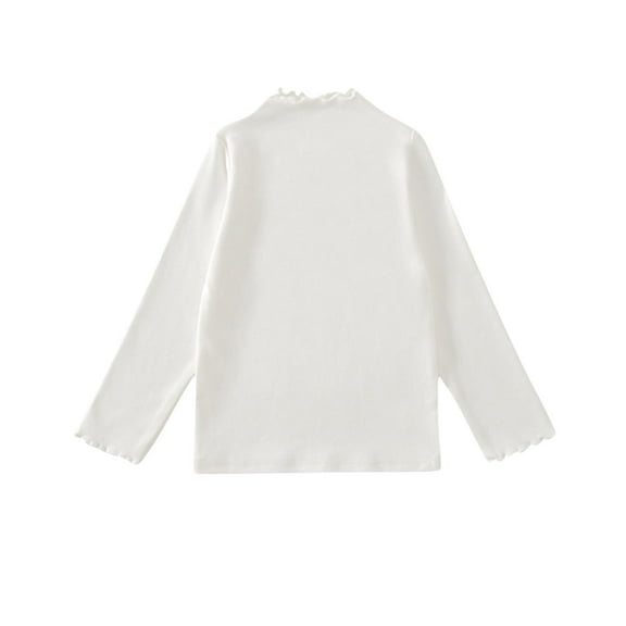GigrtiJin Toddler Kid Boy Girl Undershirt Long Sleeve Casual Loose Solid Color Mock Neck Blouse Comfy Basic Pullover Top