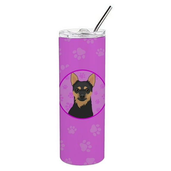 Chihuahua Black and Tan #1 Stainless Steel 20 oz Skinny Tumbler 3 in x 8.25 in