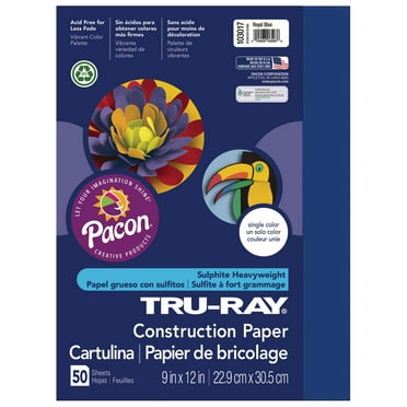 Pacon Tru-Ray Construction Paper, 50 Sheets, 9 in x 12 in, Royal Blue