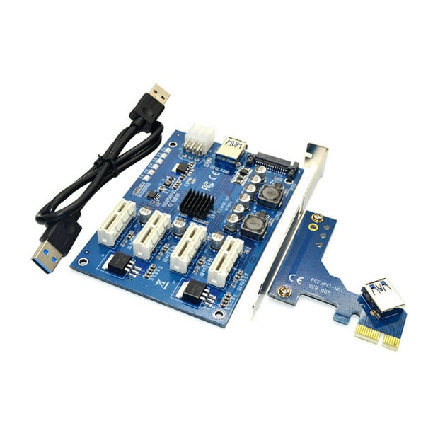 Tarjeta vertical PCI-E Adaptador de 1 a 4 puertos NGFF Multiplicador PCI-E Kit de expansión USB Accesorio para computadora Kearding EL001731-00B
