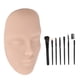 thumbnail image 2 of Tablero facial de práctica de maquillaje 3d, Cara de maniquí de maquillaje de silicona con cepillo de 7 piezas, Cara de maquillaje de ojos de práctica principal reutilizable,, 2 of 7