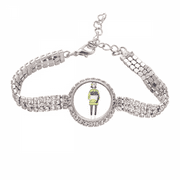 Miaoji Painting Cat Meganekko Girl Tennis Chain Anklet Bracelet Diamond Jewelry