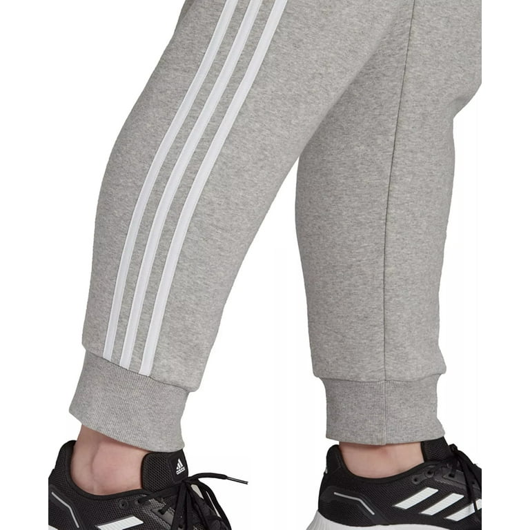 Women's adidas 3-Stripe Fleece Joggers Gray Plus Size 2X 