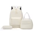 thumbnail image 1 of GPOECD Stylish and Functional Corduroy 3 Piece School Backpack Set for Students Including Shoulder Tote Bag School Backpack White,One Size, 1 of 3