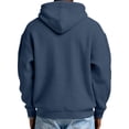 thumbnail image 5 of yuCgh Men's Waffle Knit Hoodie Coat, Double Zipper Front Closure, Casual Pullover Jacket with Hood for Fall Winter Layering & Street Style,Dark Blue,XL, 5 of 5