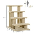thumbnail image 3 of PawHut 4-Step Carpeted Cat Scratching Post Pet Stairs, Cream White, 3 of 10