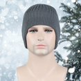 thumbnail image 4 of Unisex Hat Black Unisex Winter Winter Solid Color Earflap Knitted Hat Outdoor Riding Supplies, 4 of 5