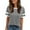 Grey, variant on Boho Tops For Women Summer Color Block Print Round Neck Short Sleeve Casual Basic Pullover Shirts For Women T-shirts Outwear,Blue,S