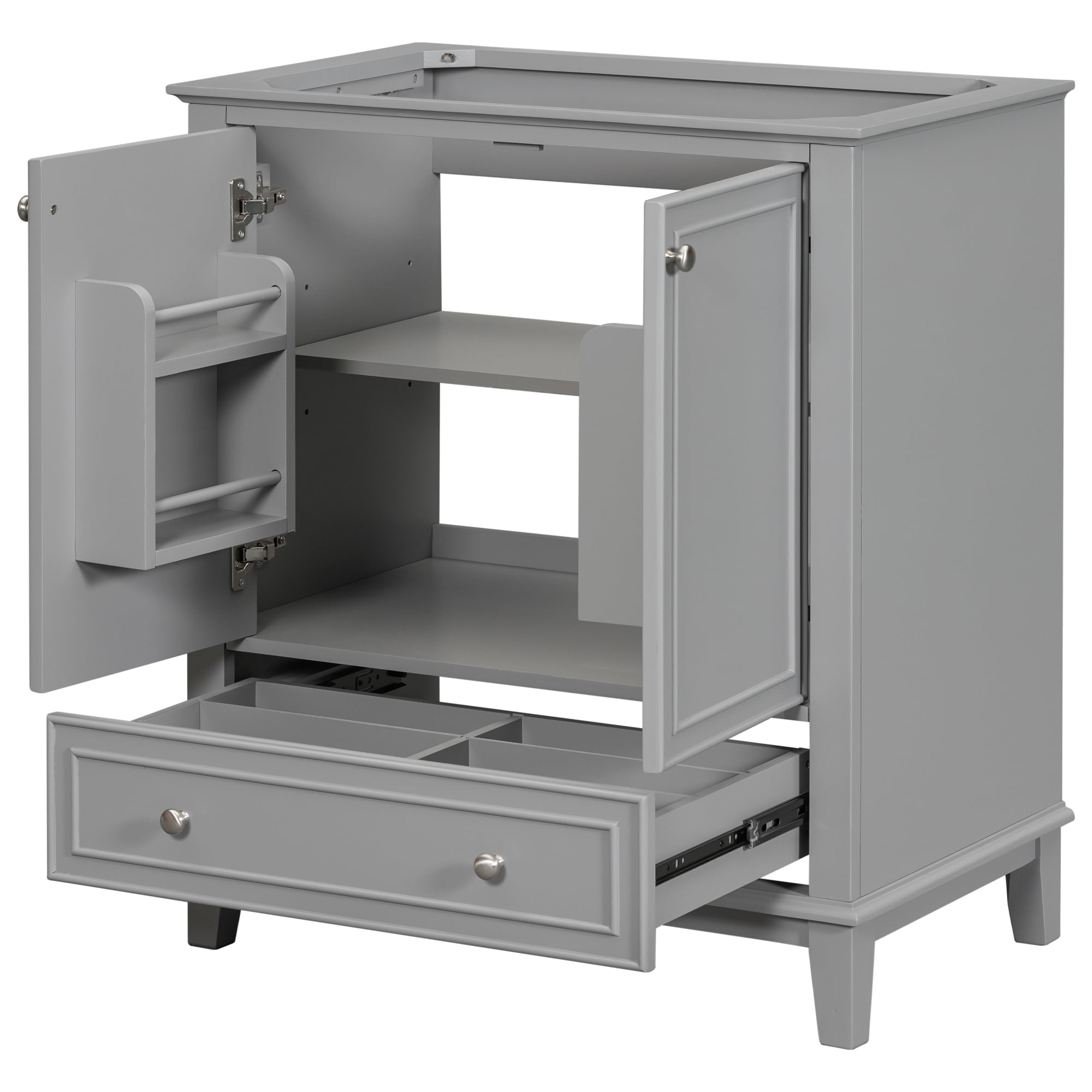 Furvclv 30" Bathroom Vanity, Bathroom Storage Cabinet Without Sink, Multi-functional Bathroom Vanity With Doors Drawers Adjustable Shelf, Solid Frame MDF Board Cabinet
