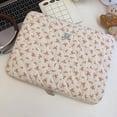 thumbnail image 4 of Yucurem Puffy Quilted Floral Laptop Case, Maple Leaf Padded Laptop Sleeve, Coquette Aesthetic Shockproof Cover for iPad, Computer, Tablet, Notebook, 14.17" x 0.98" x 10.24" (Pink), 4 of 8