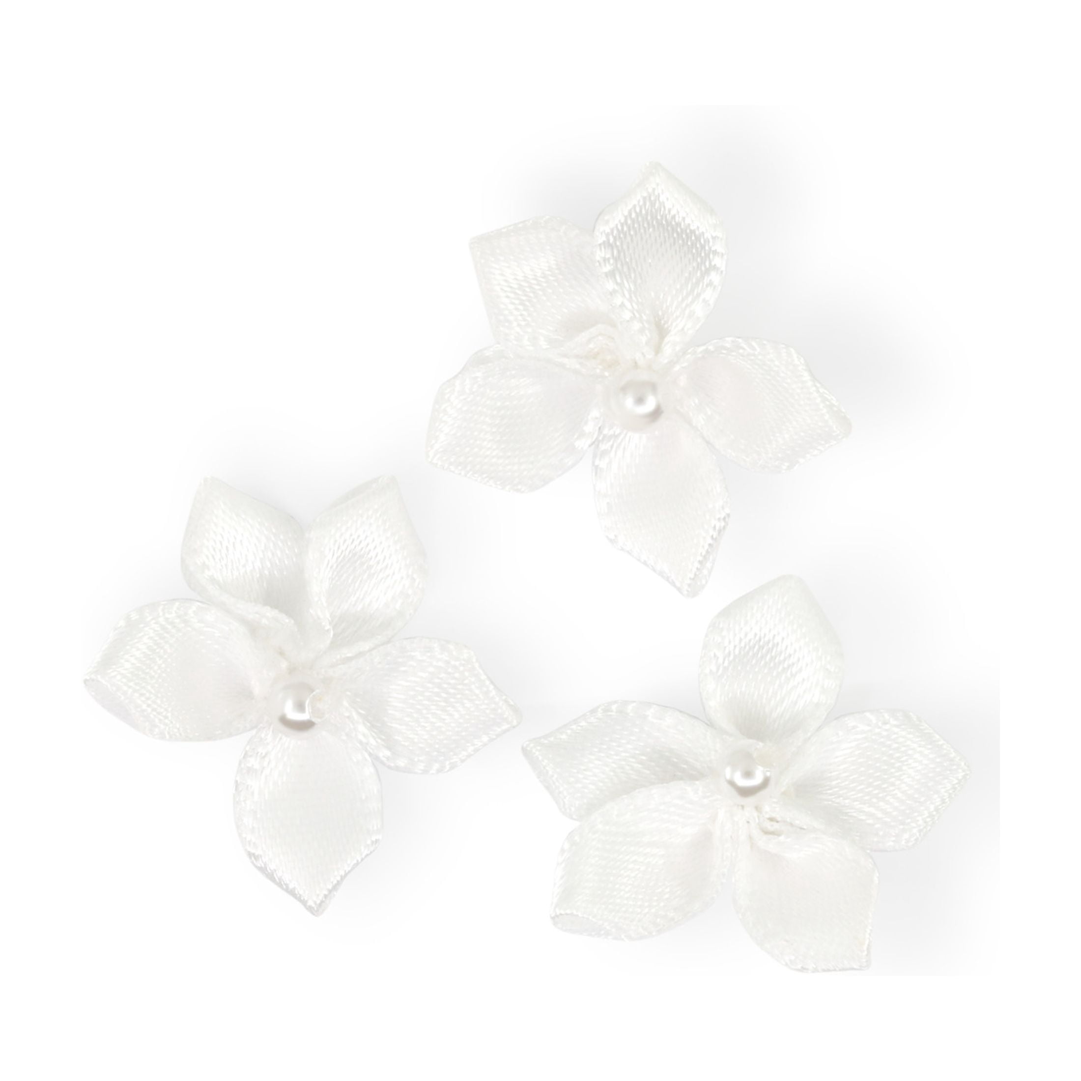 Hello Hobby Accessory 5 Petal Flowers, White, 20 piece