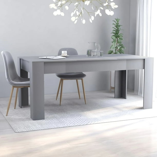 Dining Table Gray 70.9"x35.4"x29.9" Chipboard,Kitchen & Dining Room