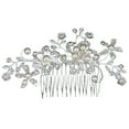 thumbnail image 2 of Sunjoy Tech Womens Wedding Flower Rhinestone Faux Pearl Hair Clip Bridal Hair Comb Jewelry, 2 of 6