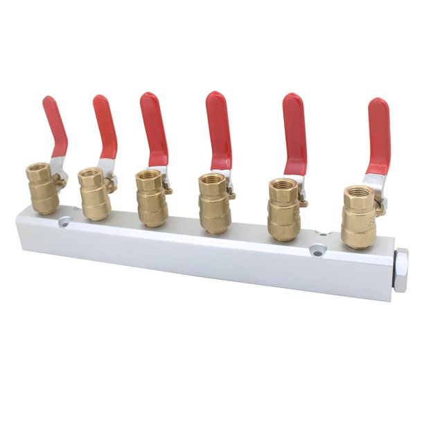 1/2 1/4 female thread manifold ball valve air distribution manifold