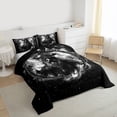 thumbnail image 3 of jejeloiu Galaxy Starry Sky Twin Comforter Sets,White Black Bedding Set For Boys Kids Reversible 2 Pieces, 3 of 8
