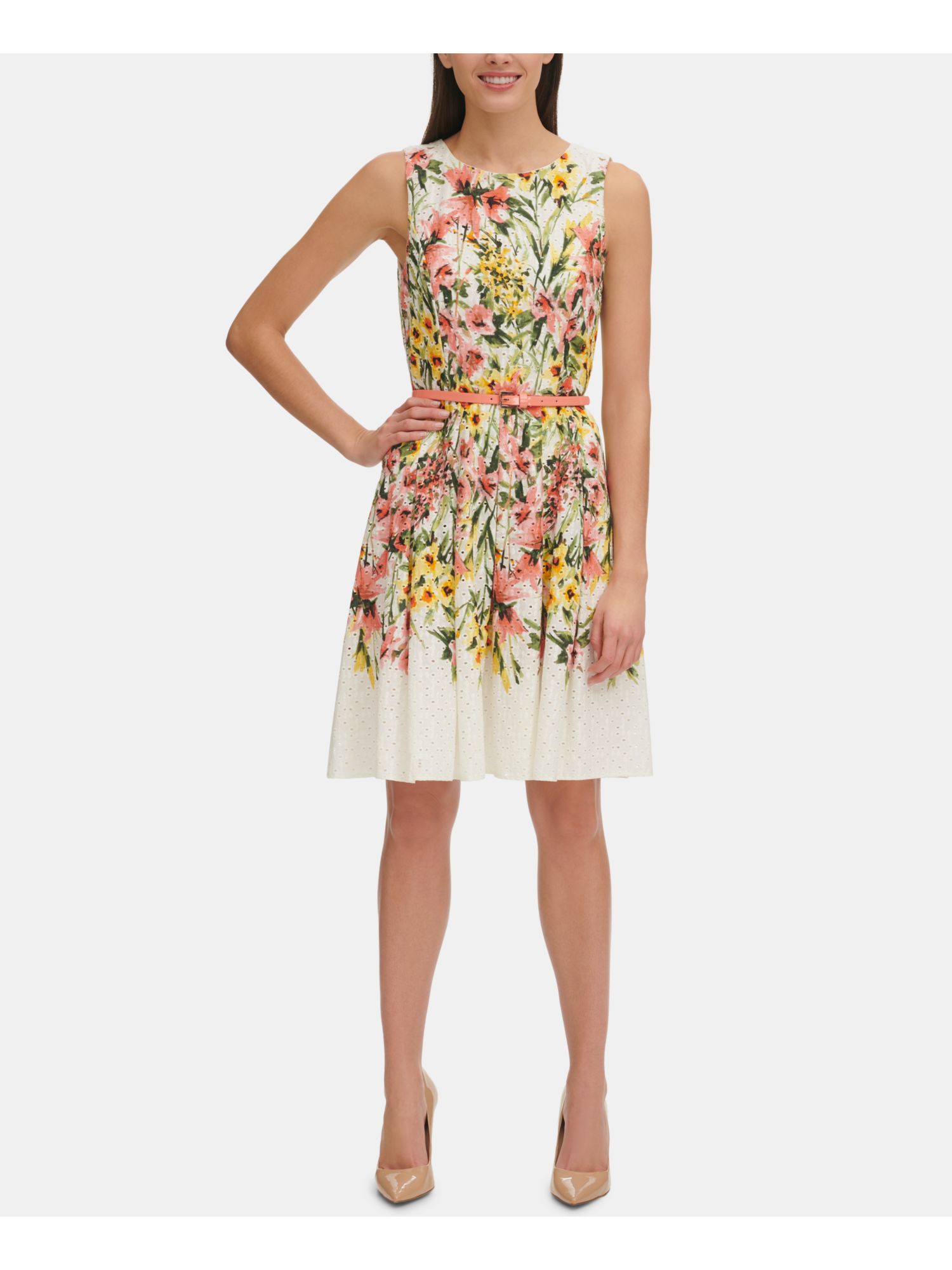 tommy hilfiger white floral dress