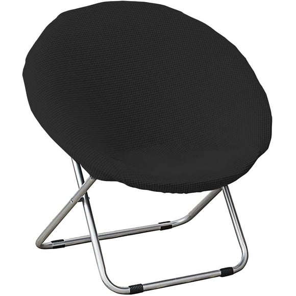 Stretch Saucer Chair Slipcover, Moon Chair Cover Jacquard Fabric Chair Saucer Slipcover(Black)