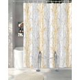 thumbnail image 3 of Split Shower Curtain for Transfer Bench, Orange Grey Fabric Shower Curtains for Bathroom, Pastoral Botanical Branch Aesthetics Tub Sliding Transfer Bench Waterproof Bath Curtains 72"x84", 3 of 9