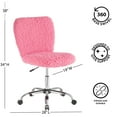 thumbnail image 3 of Urban Shop Faux Fur Armless Swivel Task Office Chair, Multiple Colors, 3 of 8