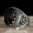 thumbnail image 1 of Nuevo anillo de lujo con incrustaciones de esmeralda para hombre, anillo de personalidad dominante Retro para asistir a la joyería de fiesta de banquete Tan Jianjun unisex, 1 of 2