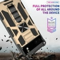 thumbnail image 3 of Ring Kickstand Phone Case for Google Pixel 6a w/Tempered Glass Screen Protector for Car Mount Hybrid Hard Shockproof Case - Gold, 3 of 6