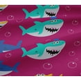 thumbnail image 5 of oneOone Cotton Jersey Fuschia Pink Fabric Shark Print Kids Fabric For Sewing Printed Craft Fabric By The Yard 58 Inch Wide, 5 of 6