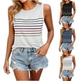 thumbnail image 2 of ctdiral Womens Striped Color Block Tank Top Crew Neck Sleeveless Tanks Soft Loose Fit Tunic Tops Summer Lightweight Tops Black XL, 2 of 7