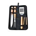 thumbnail image 2 of Senderismo Barbacoa Herramientas de cocina A la parrilla Acero inoxidable BBQ BBQ FORK Set Lavable Portátil Mochila Picnic con bolsa de almacenamiento 4pcs / Set Irene Inevent OD011040-03, 2 of 7