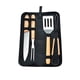thumbnail image 2 of Senderismo Barbacoa Herramientas de cocina A la parrilla Acero inoxidable BBQ BBQ FORK Set Lavable Portátil Mochila Picnic con bolsa de almacenamiento 4pcs / Set Scienceny  OD011040-03, 2 of 7