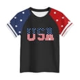 thumbnail image 4 of Quealent Grils Boys 4th of July Shirt American Flag T-Shirts USA Star Stripes Graphic Independence Day Outfit for Kids (Black, 10-11 Years), 4 of 4
